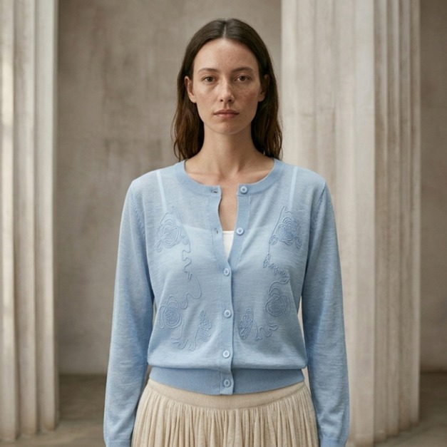 針織刺繡半透外套 3色（現貨）