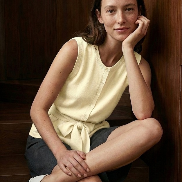 米蒂曲珠針織綁腰上衣 3色 （現貨）