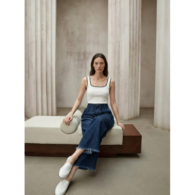 夏爾雙曲珠針織背心 3色 （現貨）