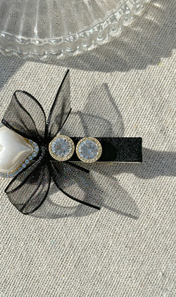 ｜壓夾｜仙女棒 &bull; 愛心珍珠蝴蝶結一字 髮夾邊夾髮飾 單只販售