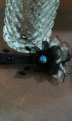 ｜壓夾｜有時 • 歐根紗花水晶 髮夾邊夾髮飾 單只販售