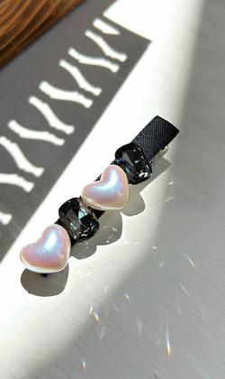 ｜壓夾｜清醇 • 珍珠鋯石一字 髮夾邊夾髮飾 單只販售