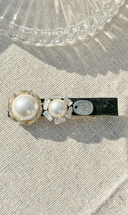 ｜壓夾｜晨曦 • 珍珠一字 髮夾邊夾髮飾 單只販售