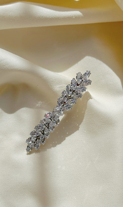 ｜壓夾｜一縷 • 麥穗鋯石一字 髮夾邊夾髮飾 單只販售