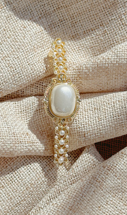 ｜彈簧夾｜風采 • 復古珍珠一字 髮夾邊夾瀏海髮飾 單只販售