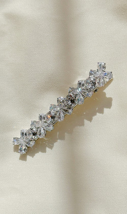 ｜壓夾｜未來 • 鋯石小花一字 髮夾邊夾髮飾 單只販售