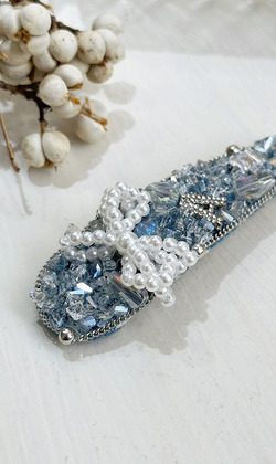 ｜bb夾｜綻放 • 珍珠水糾鋯石水滴 髮夾邊夾瀏海髮飾 單只販售