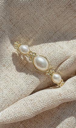 ｜彈簧夾｜風帆 • 復古珍珠一字 髮夾邊夾瀏海髮飾 單只販售