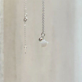 ｜純銀項鍊 925｜孤獨銀河 • 貝殼星星 鎖骨鏈 單只販售