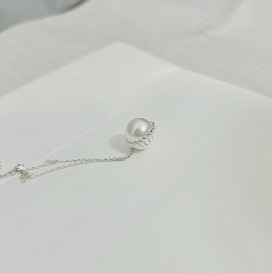 ｜純銀項鍊 925｜篤定 • 珍珠 頸鍊鎖骨鏈  單只販售