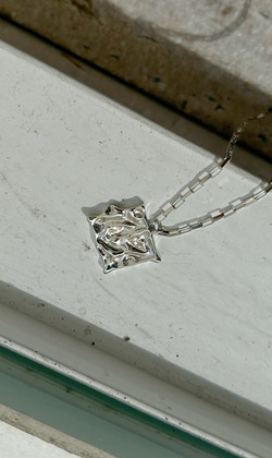 ｜純銀項鍊 925｜未來 • 熔岩感方塊 頸鍊鎖骨鏈  單只販售