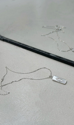 ｜純銀項鍊 925｜珍惜 • 方形貝殼 頸鍊鎖骨鏈  單只販售