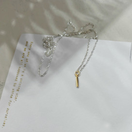 ｜純銀項鍊 925｜獨行 • 一字撞色 頸鍊鎖骨鏈  單只販售