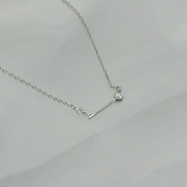 ｜純銀項鍊 925｜信仰 • 愛心鑰匙 毛衣鏈頸鏈鎖骨鏈  單只販售