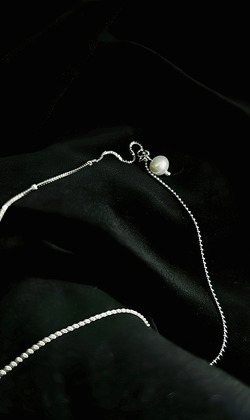 ｜純銀項鍊 925｜無二 • 珍珠 毛衣鏈頸鏈鎖骨鏈  單只販售