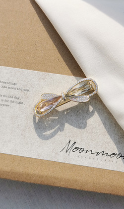 ｜青蛙夾｜流動 ‧ 鋯石水晶無限 髮夾豆豆夾扣夾髮飾 單只販售