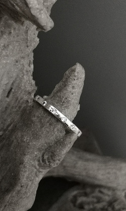 ｜純銀戒指 925｜閃星 • 芒星鑲鑽相間戒指 單只販售