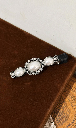 ｜壓夾｜註解 • 復古珍珠一字 髮夾髮飾邊夾