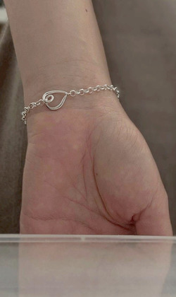 ｜純銀手鏈 925｜一闕 • 愛心鍊條 手鍊鏈條 素鏈銀鏈 單只販售