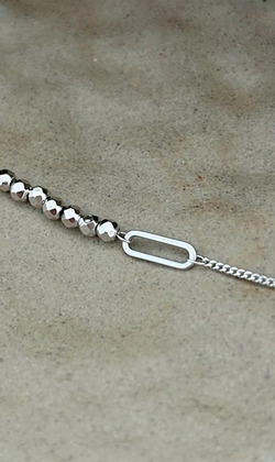 ｜純銀手鏈 925｜呼喚 • 幾何珠珠 手鍊素鏈銀鏈 單只販售