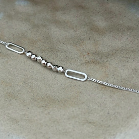 ｜純銀手鏈 925｜呼喚 &bull; 幾何珠珠 手鍊素鏈銀鏈 單只販售