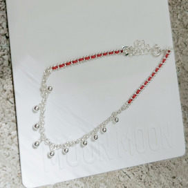 ｜純銀手鏈925｜天真 • 紅線珠珠 手鍊素鏈銀鏈 單只販售