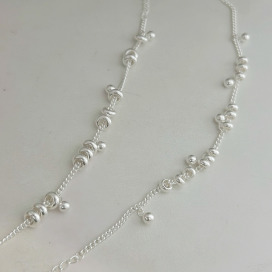 ｜純銀手鏈925｜樂趣 • 甜甜圈珠珠 手鍊素鏈銀鏈 單只販售