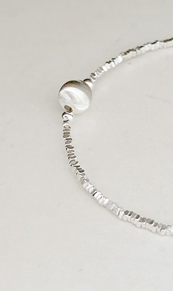 ｜純銀手鏈925｜長遠 • 珠珠銀塊 手鍊素鏈銀鏈珠鏈 單只販售