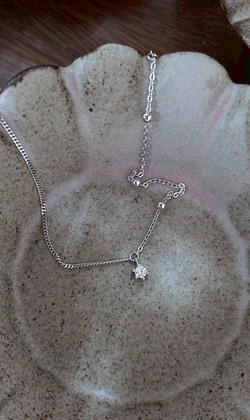 ｜純銀手鏈925｜風景 • 單顆鋯石不對稱 手鍊素鏈銀鏈珠鏈 單只販售