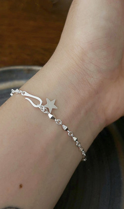 ｜純銀手鏈925｜徬徨 • 星星菱形五角星 手鍊素鏈銀鏈珠鏈 單只販售