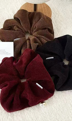 ｜大腸圈｜樂章 • 珍珠絨布肥腸圈 髮束髮飾髮繩彈力繩 單支販售