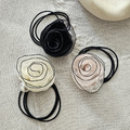 ｜髮圈｜爭妍 • 歐根紗玫瑰 髮束髮飾髮繩彈力繩 單支販售