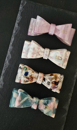 ｜彈簧夾｜清透 • 壓克力雙層蝴蝶結 髮夾劉海夾邊夾髮飾 單支販售