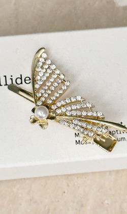 ｜壓夾｜翩翩 • 鋯石蝴蝶 髮夾髮飾邊夾壓夾 單支販售