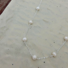 ｜純銀項鏈 925｜融合 • 珍珠 項鍊素鏈銀鏈簡約 單只販售