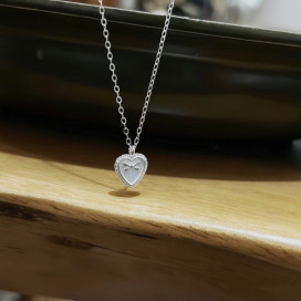 ｜純銀項鏈 925｜昭 • 愛心蝴蝶結 項鍊素鏈銀鏈簡約 單只販售