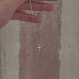 ｜純銀項鍊 925｜悠揚 &bull; 愛心 毛衣鏈頸鏈鎖骨鏈戒指耳環  單只販售