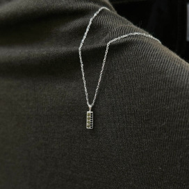 ｜純銀項鍊 925｜後來 &bull; 鋯石方形 毛衣鏈頸鏈鎖骨鏈  單只販售