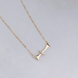 ｜純銀項鍊 925｜歡樂 &bull; 骨頭鋯石圓環 毛衣鏈頸鏈鎖骨鏈  單只販售