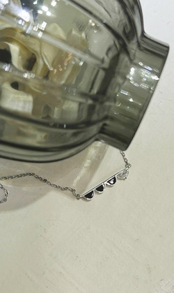 ｜純銀項鍊 925｜篤定 &bull; 黑色一字 毛衣鏈頸鏈鎖骨鏈  單只販售