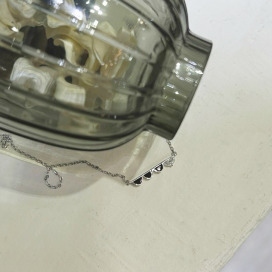 ｜純銀項鍊 925｜篤定 &bull; 黑色一字 毛衣鏈頸鏈鎖骨鏈  單只販售