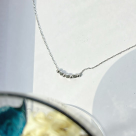 ｜純銀項鍊 925｜意味 &bull; 方塊微笑 毛衣鏈頸鏈鎖骨鏈  單只販售