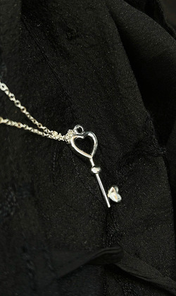 ｜純銀項鍊 925｜心鎖 • 心鑰 毛衣鏈頸鏈鎖骨鏈  單只販售