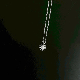 ｜純銀項鍊｜冰清 &bull; 菊花 毛衣鏈頸鏈鎖骨鏈 單只販售