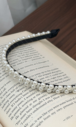 ｜髮箍｜漫天 &bull; 珍珠 劉海布藝髮飾 單支販售