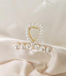 ｜鯊魚夾｜銘記 • 珍珠交叉 髮夾邊夾瀏海夾髮飾 單只販售