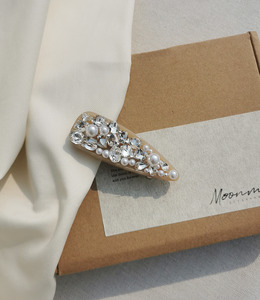 ｜彈簧夾｜往事 ‧ 鋯石珍珠水滴 髮夾髮飾 單只販售