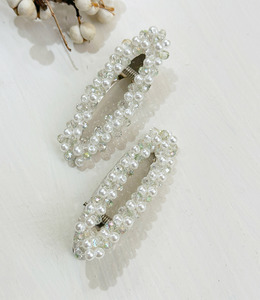 ｜壓夾｜花蕊 ‧ 珍珠水晶 髮夾邊夾髮飾 單只販售