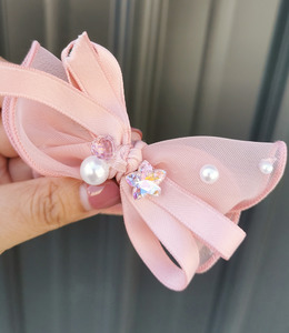 ｜髮圈｜紫陌上 ‧ 紗與緞帶交疊的蝴蝶結