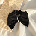 ｜大腸圈｜淡雅 ‧ 黑色雙層蝴蝶結 髮圈髮束 單只販售_3